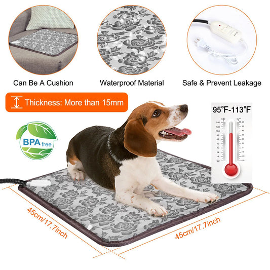 Pet Heating Pad - Waterproof, Adjustable Temperature