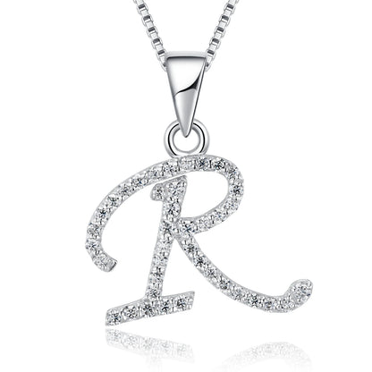 925 Sterling Silver Moissanite Initial Letter M Pendant Necklace