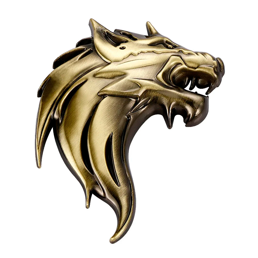 Wolf 3D Metal Car Emblem - 7.5x5cm Stainless Steel Badge Sticker