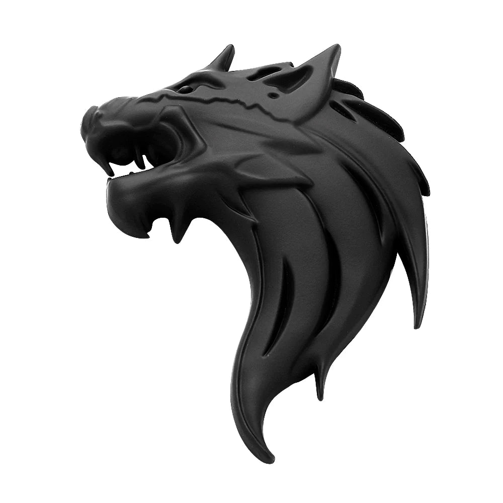 Wolf 3D Metal Car Emblem - 7.5x5cm Stainless Steel Badge Sticker