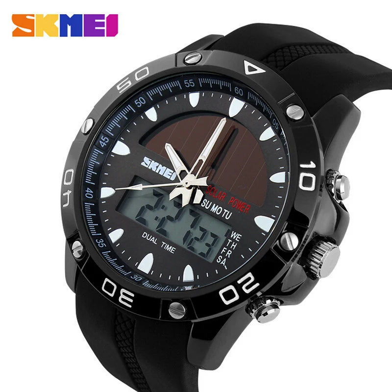 SKMEI SK1064 Solar Analog-Digital Sports Watch with Dual Time Zones
