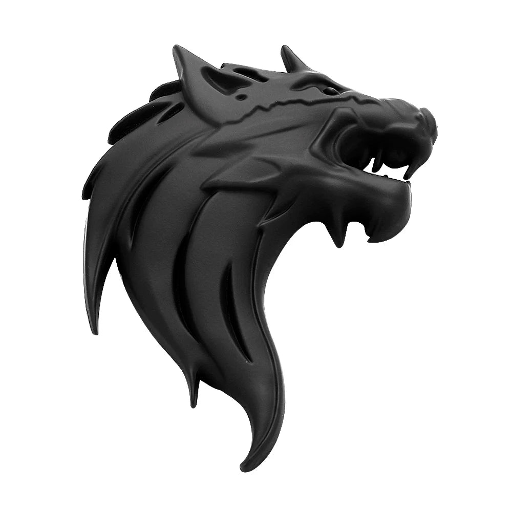 Wolf 3D Metal Car Emblem - 7.5x5cm Stainless Steel Badge Sticker