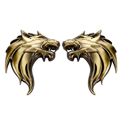 Wolf 3D Metal Car Emblem - 7.5x5cm Stainless Steel Badge Sticker