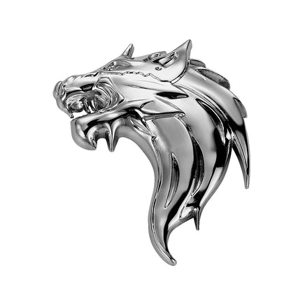 Wolf 3D Metal Car Emblem - 7.5x5cm Stainless Steel Badge Sticker