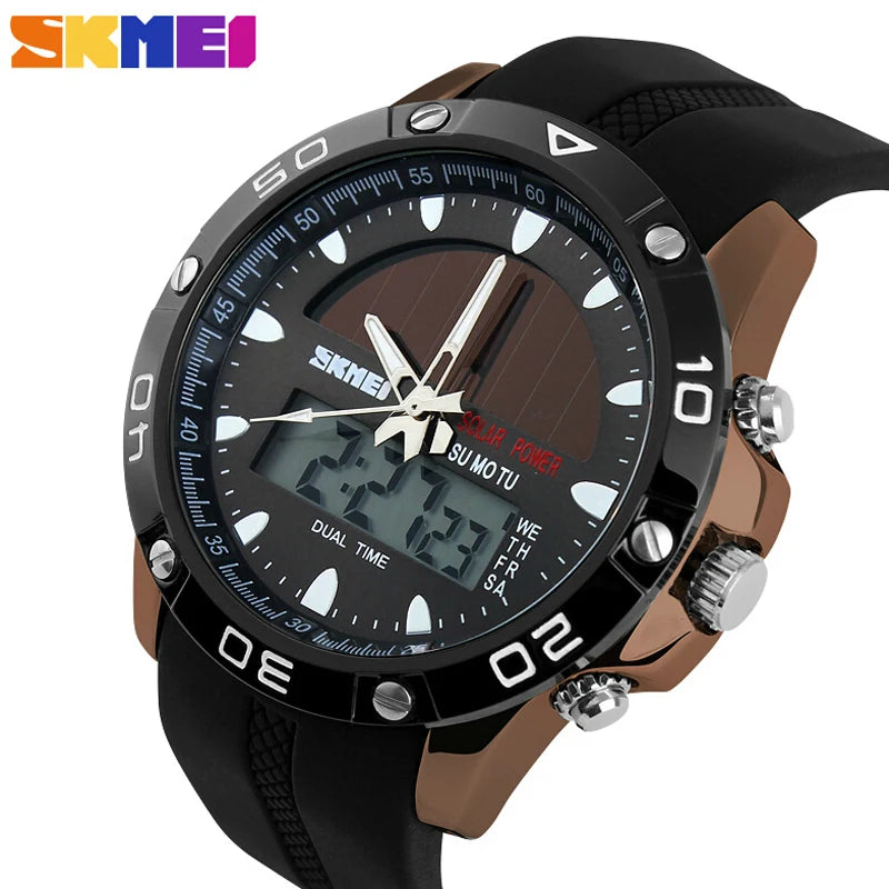 SKMEI SK1064 Solar Analog-Digital Sports Watch with Dual Time Zones