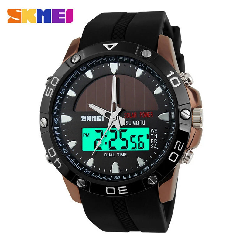 SKMEI SK1064 Solar Analog-Digital Sports Watch with Dual Time Zones