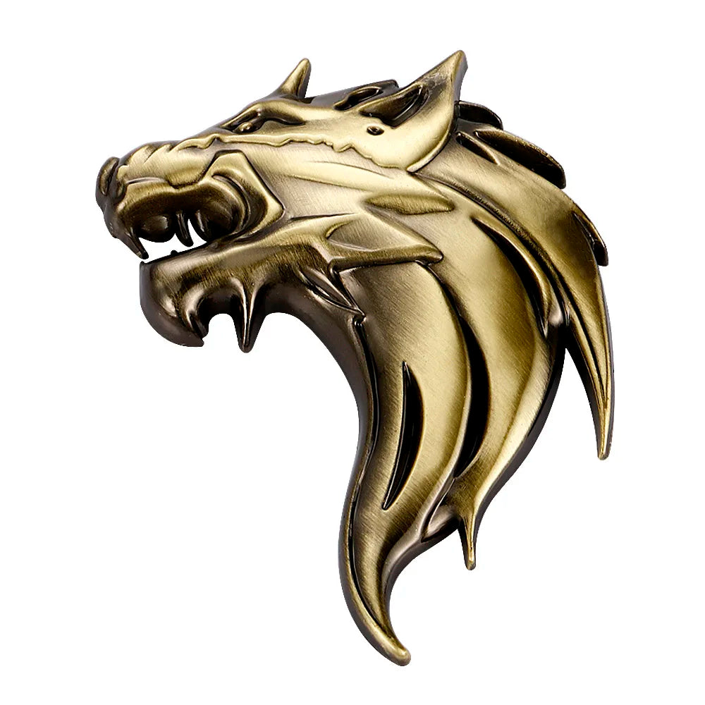 Wolf 3D Metal Car Emblem - 7.5x5cm Stainless Steel Badge Sticker