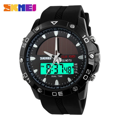 SKMEI SK1064 Solar Analog-Digital Sports Watch with Dual Time Zones