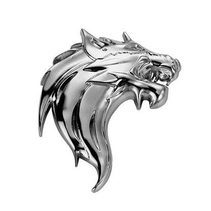 Wolf 3D Metal Car Emblem - 7.5x5cm Stainless Steel Badge Sticker