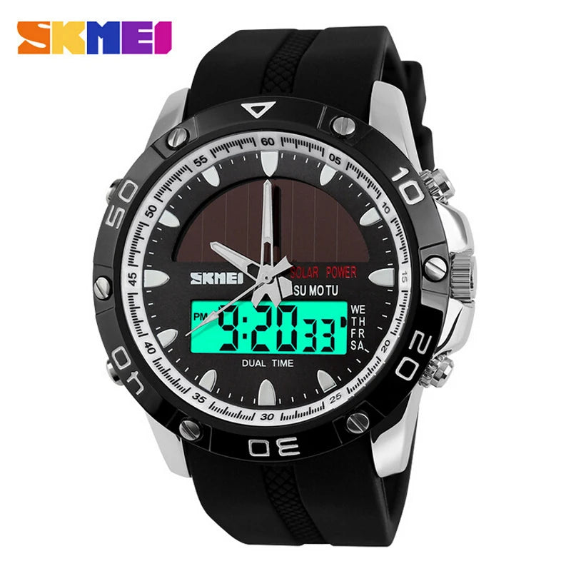 SKMEI SK1064 Solar Analog-Digital Sports Watch with Dual Time Zones