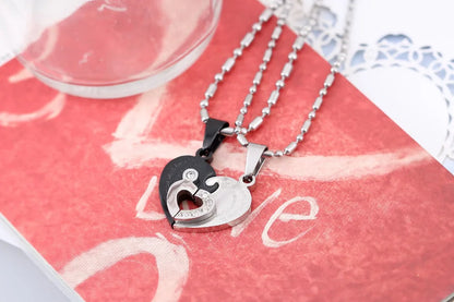 Couple Half Heart Necklace Set - 316L Stainless Steel