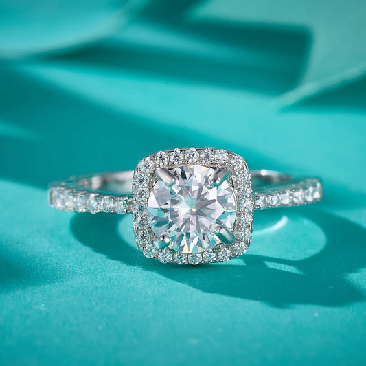 Moissanite Engagement Ring - 925 Sterling Silver