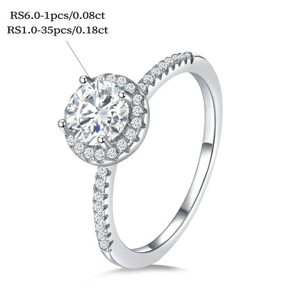 Moissanite Ring - 925 Sterling Silver