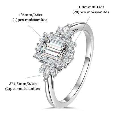 Moissanite Ring - 925 Sterling Silver Luxury Design