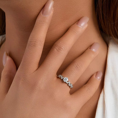 Luxury Moissanite Ring - 925 Sterling Silver, Rhodium Plated