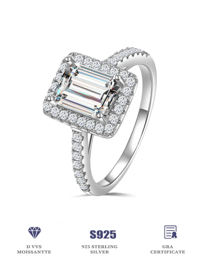 Round Brilliant Moissanite Wedding Ring - 925 Sterling Silver