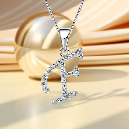 925 Sterling Silver Moissanite Initial Letter M Pendant Necklace