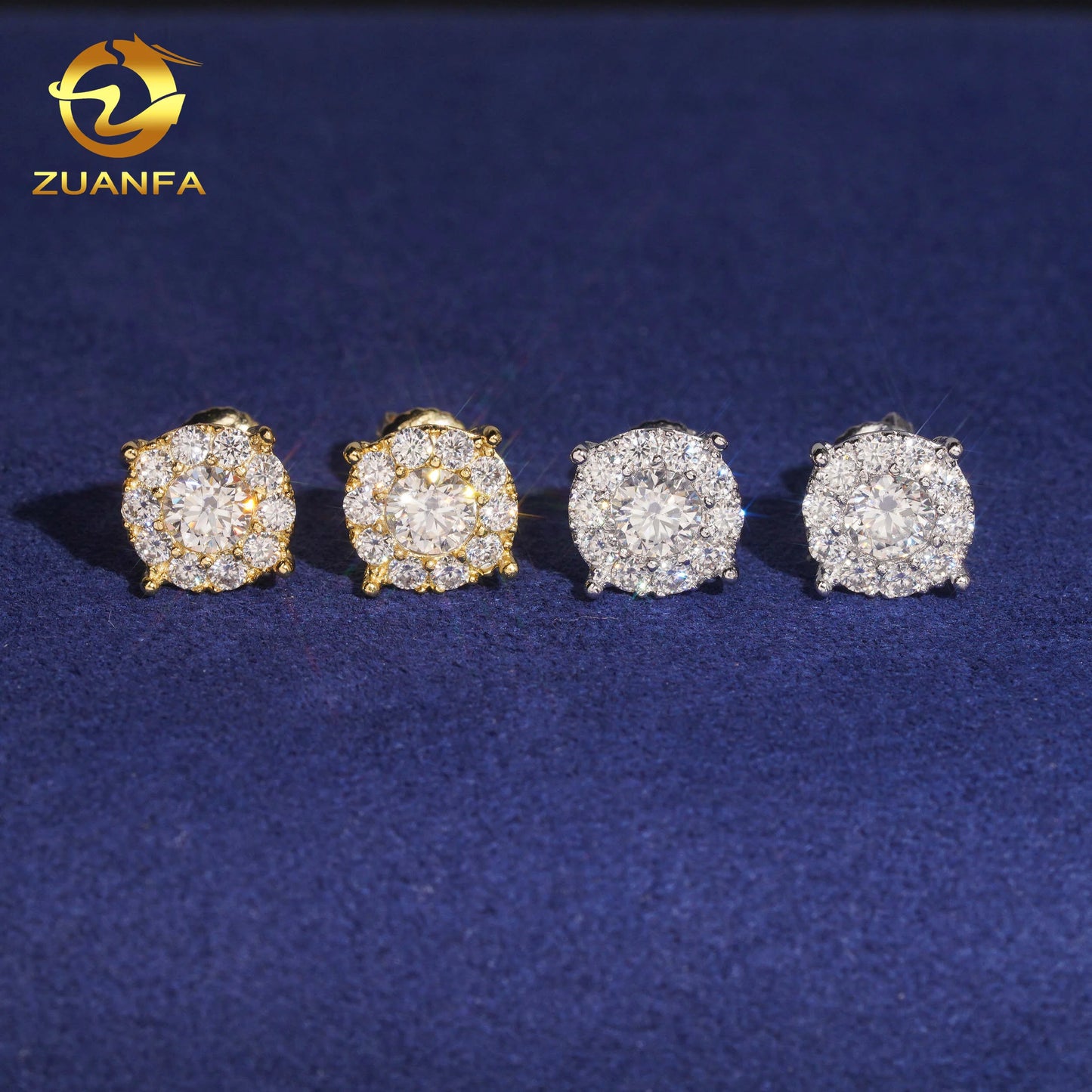 VVS1 Moissanite Stud Earrings - 925 Sterling Silver