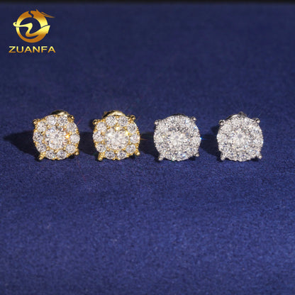 VVS1 Moissanite Stud Earrings - 925 Sterling Silver