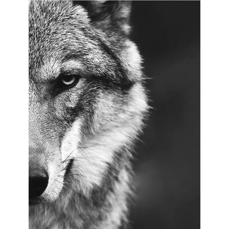 Wolf Head Canvas Wall Art - Waterproof Unframed Nordic Poster