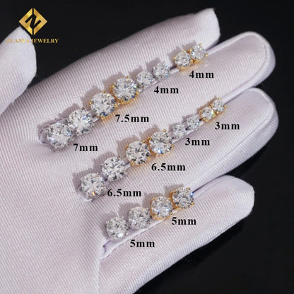 Moissanite Cluster Stud Earrings - 925 Sterling Silver