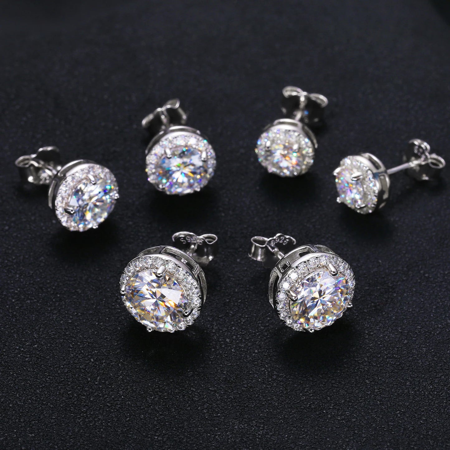 Moissanite Stud Earrings - 925 Sterling Silver Valentine's Day Gift