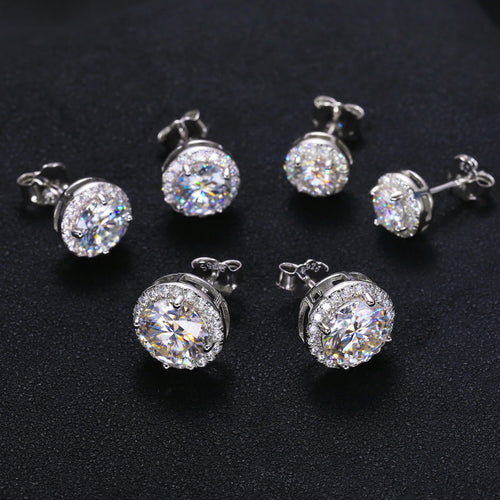 Moissanite Stud Earrings - 925 Sterling Silver Valentine's Day Gift