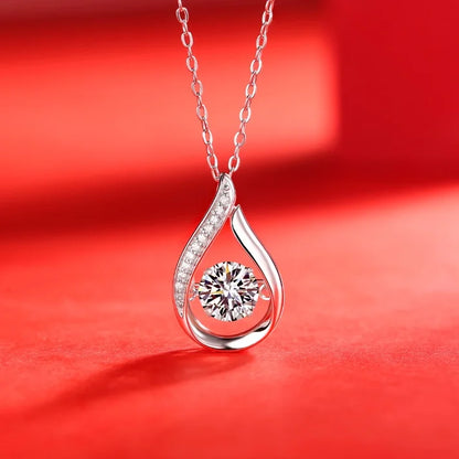 Moissanite Heart Necklace - S925 Silver Valentine's Day Gift