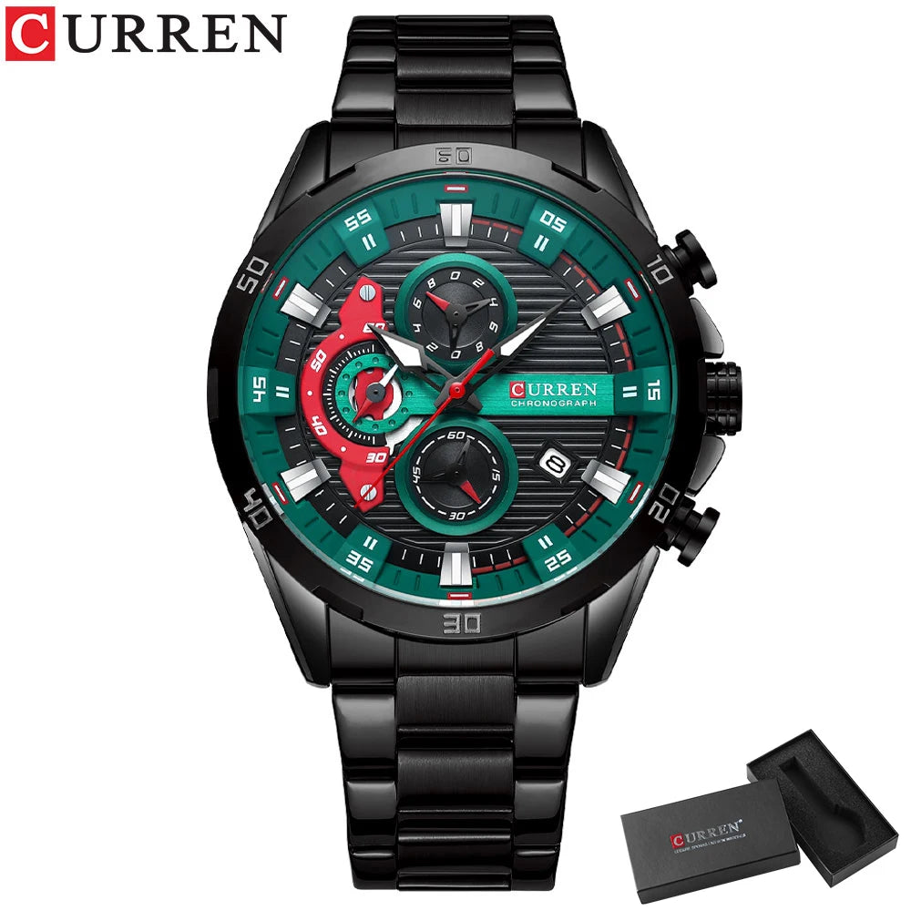 CURREN Men’s Stainless Steel Quartz Chronograph Watch, Model 8402