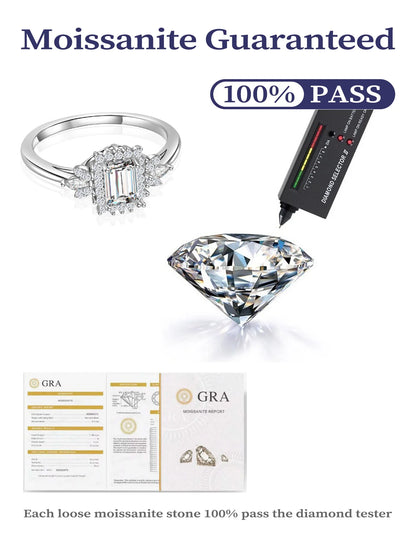 Moissanite Ring - 925 Sterling Silver Luxury Design