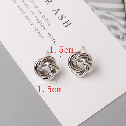 925 Sterling Silver Stud Earrings - Twist Knot Design