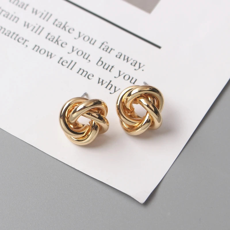 925 Sterling Silver Stud Earrings - Twist Knot Design