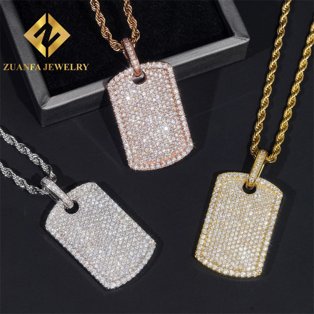 925 Sterling Silver Iced Out Moissanite Hip Hop Pendant