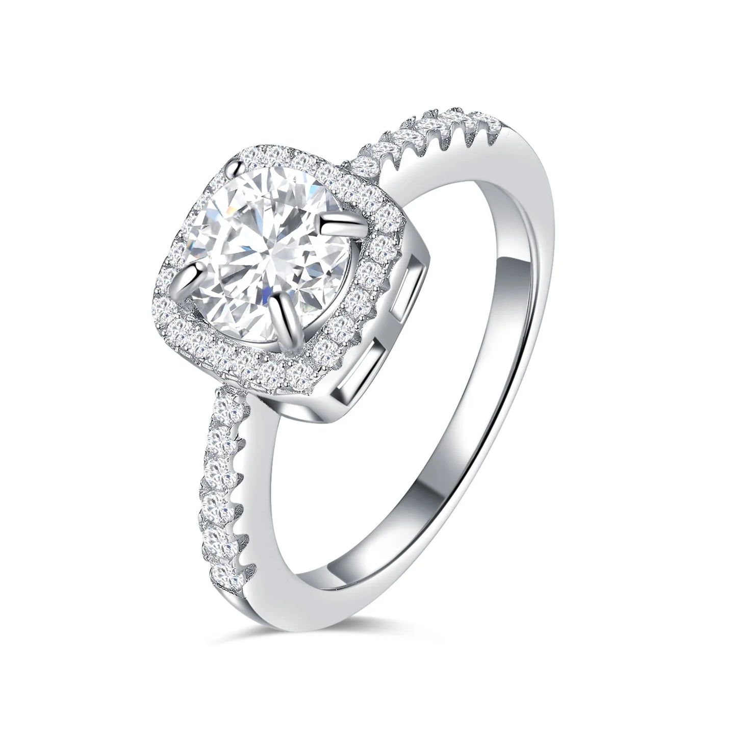 Moissanite Engagement Ring - 925 Sterling Silver