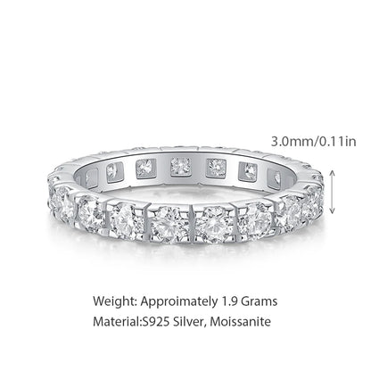 Moissanite Ring - 925 Sterling Silver