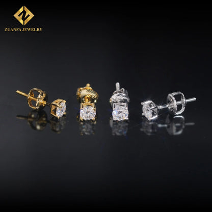 Moissanite Stud Earrings - 925 Sterling Silver, GRA Certified