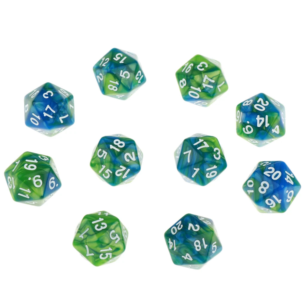 Sharp-Edge Resin Liquid-Core Dice Set for D&D and RPG Games