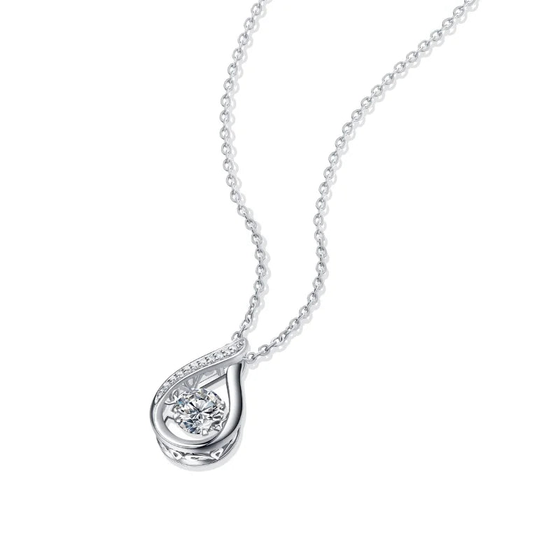 Moissanite Heart Necklace - S925 Silver Valentine's Day Gift