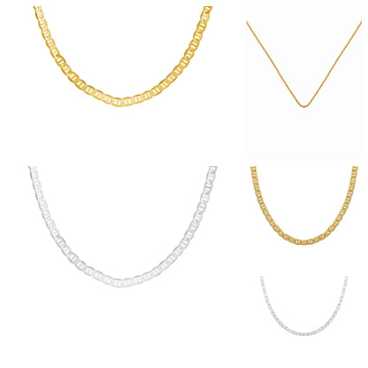 18K Gold Plated Link Chain Necklace - Brass