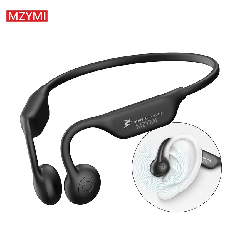 Bone Conduction Neckband Headphones - Bluetooth 5.3, IP56 Waterproof, 15H Battery