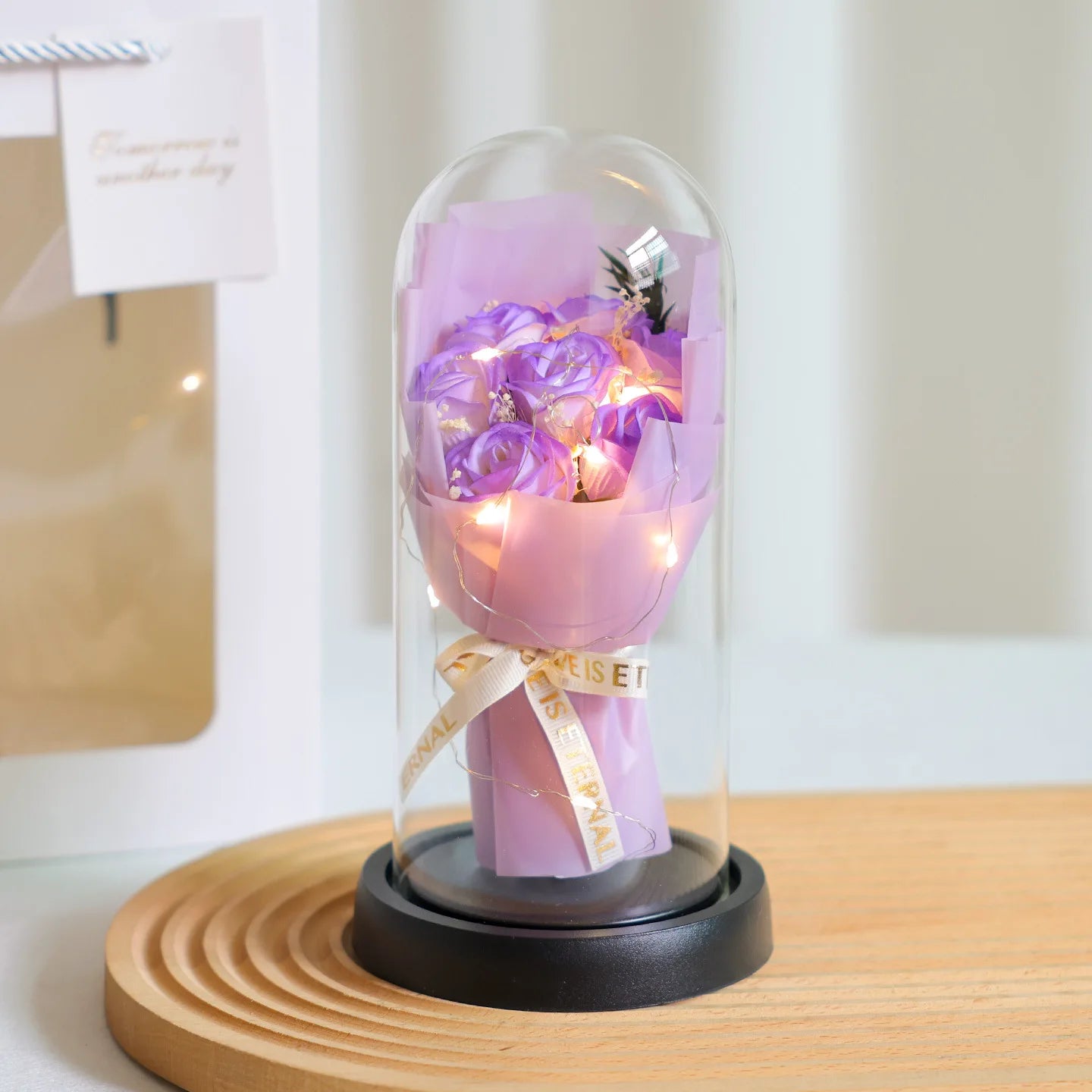 Eternal Rose Glass Dome with LED – Romantic Flower Gift, 6 Colors
