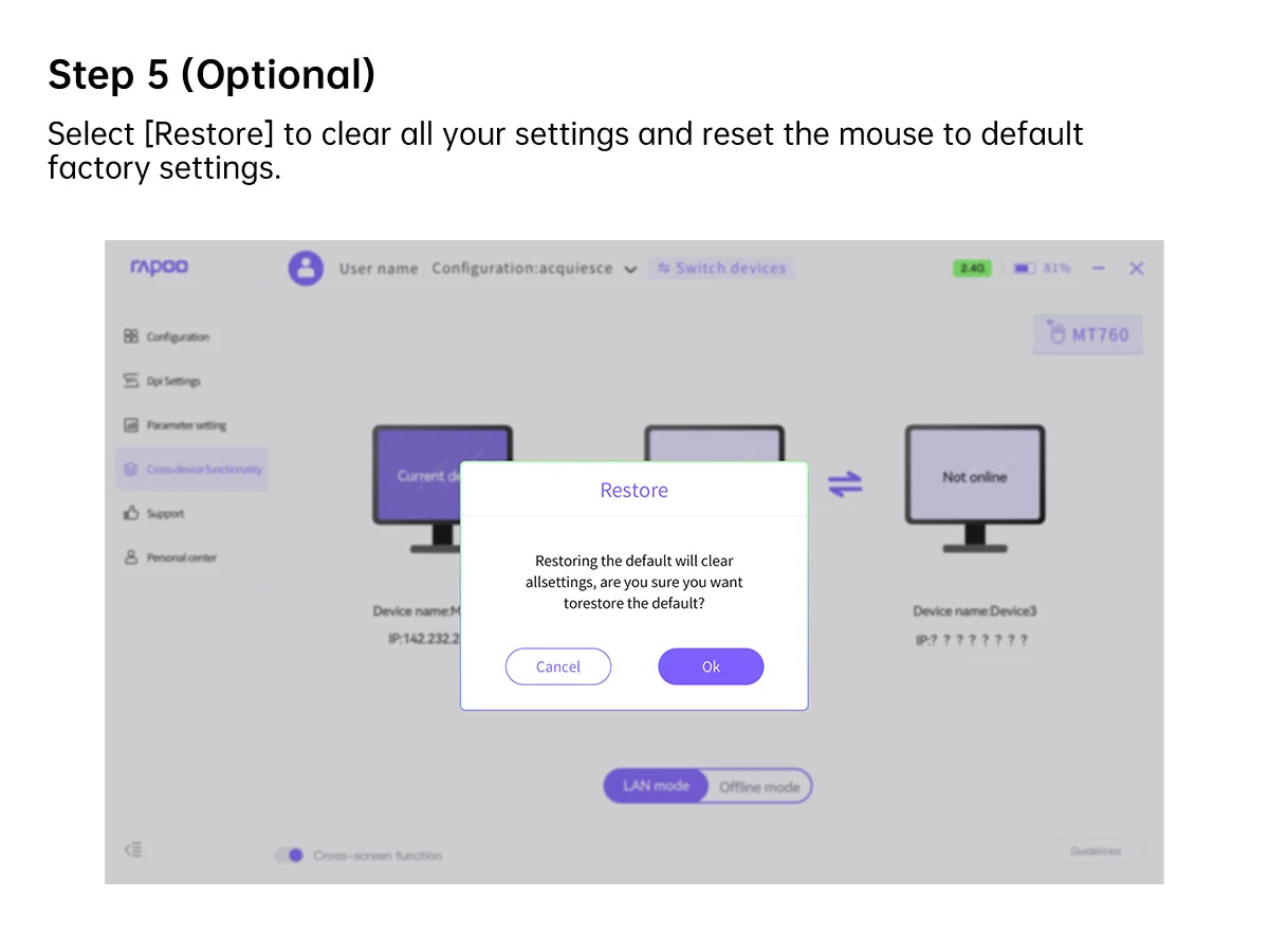 Rapoo MT760 Wireless Mouse - Multi-Device, 4000 DPI, Rechargeable, Bluetooth & 2.4GHz