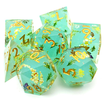 7-Piece Sharp Edge Resin DnD Dice Set – RPG Polyhedral