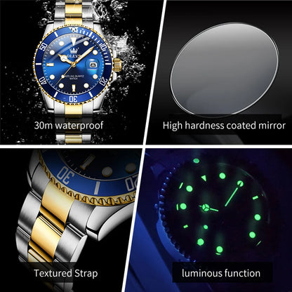 OLEVS 5885 Men's Watch - Original Brand, Waterproof, Stainless Steel, Automatic Date, Gifts
