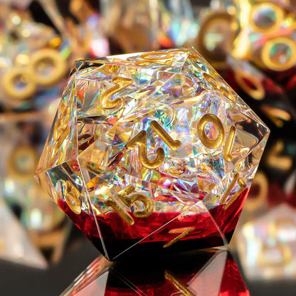 7-Piece Handmade Resin DnD Dice Set - Sharp Edge RPG Dice