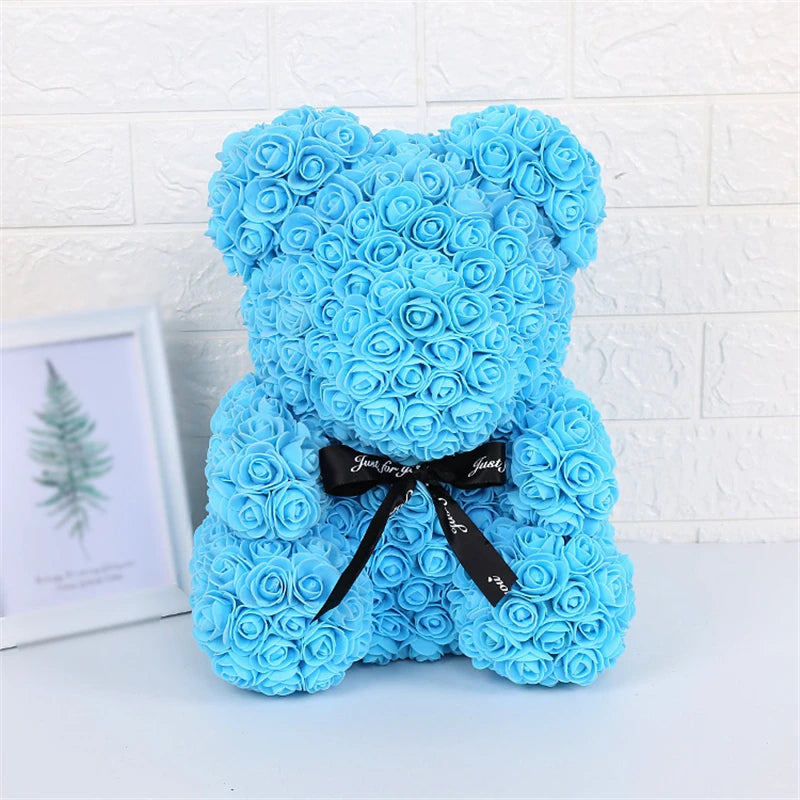 Rose Bear - Eternal Flower Teddy Bear with Gift Box