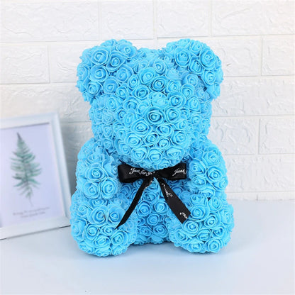 Rose Bear - Eternal Flower Teddy Bear with Gift Box