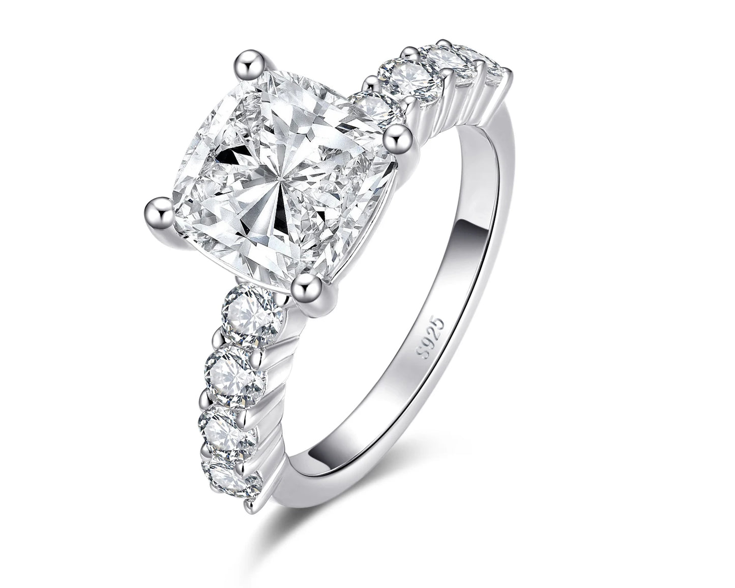 Moissanite Engagement Ring - 925 Sterling Silver