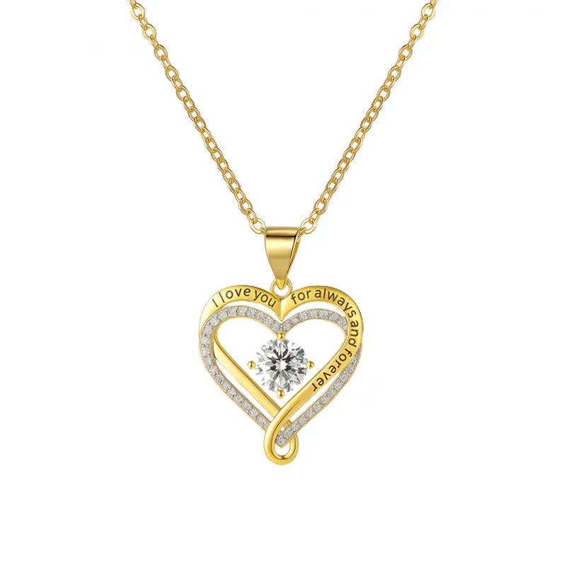 Eternal Heart Necklace - Double Layer Gift Set with Box