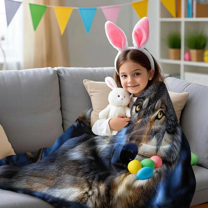 Cosmic Wolf Flannel Blanket - Polyester Coral Fleece Throw